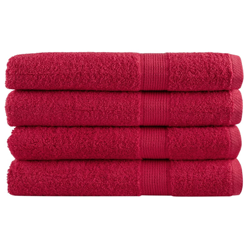 Afbeelding laden in galerijviewer, Vidaxl saunadoeken solund 4 st 600 g m² 80x200 cm rood
