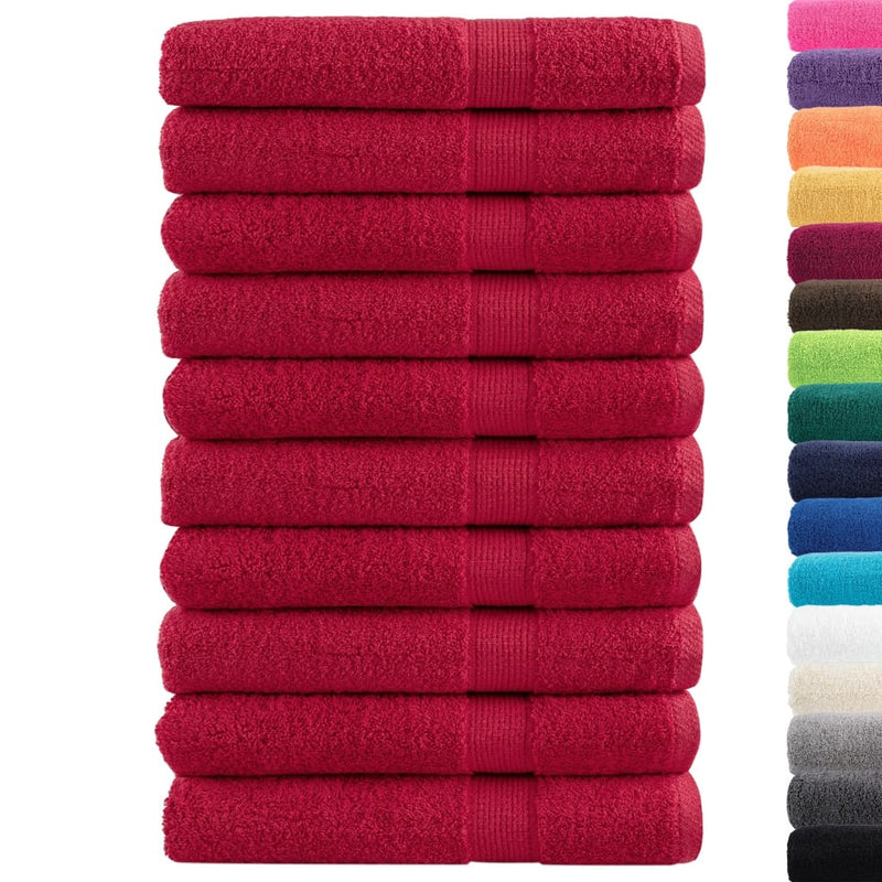 Afbeelding laden in galerijviewer, Vidaxl handdoeken solund 10 st 600 g m² 100x200 cm rood
