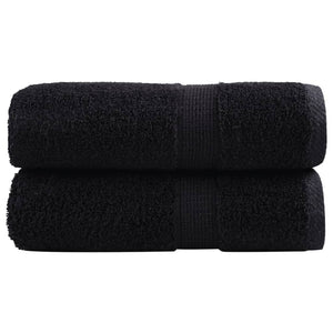 Vidaxl premium washandjes solund 2 st zwart 30x30 cm 600 g m2
