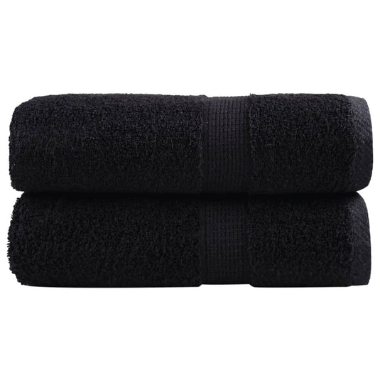 Vidaxl premium washandjes solund 2 st zwart 30x30 cm 600 g m2