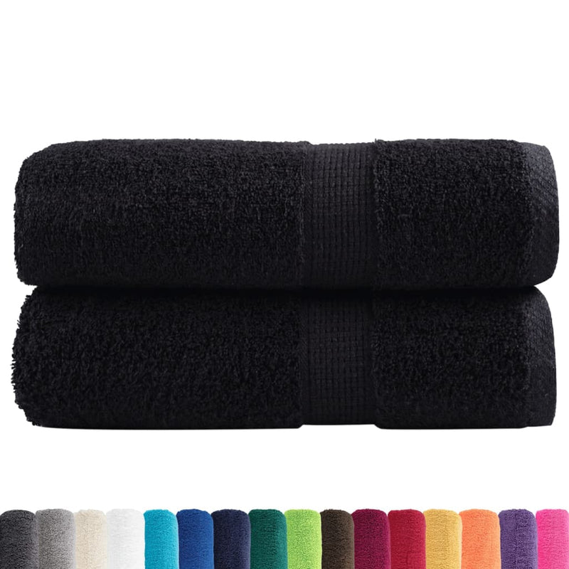 Afbeelding laden in galerijviewer, Vidaxl premium washandjes solund 2 st zwart 30x30 cm 600 g m2
