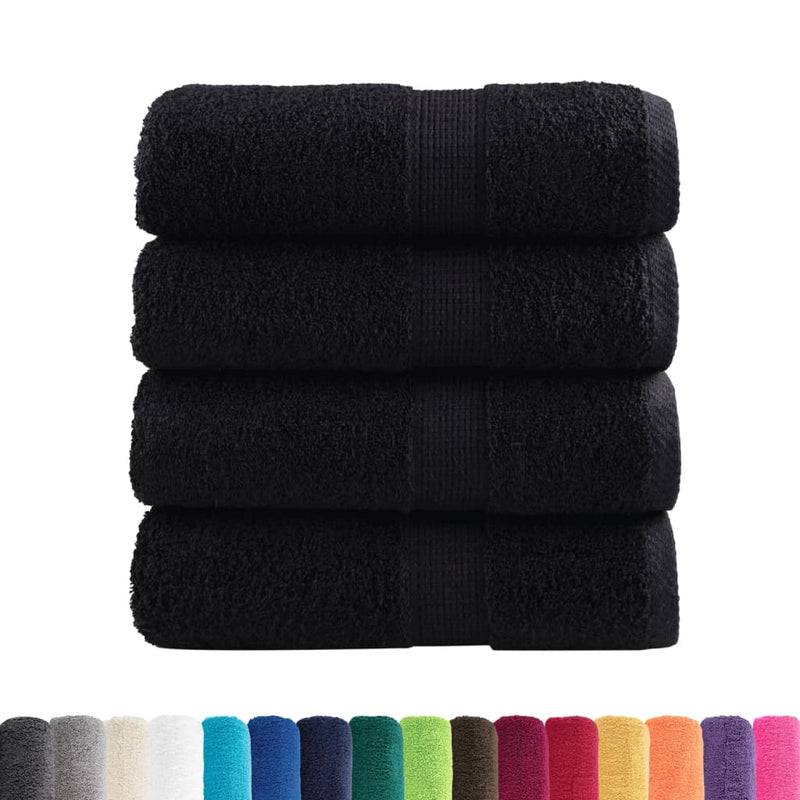 Afbeelding laden in galerijviewer, Vidaxl premium washandjes solund 4 stuks zwart 30x30 cm 600 g m2
