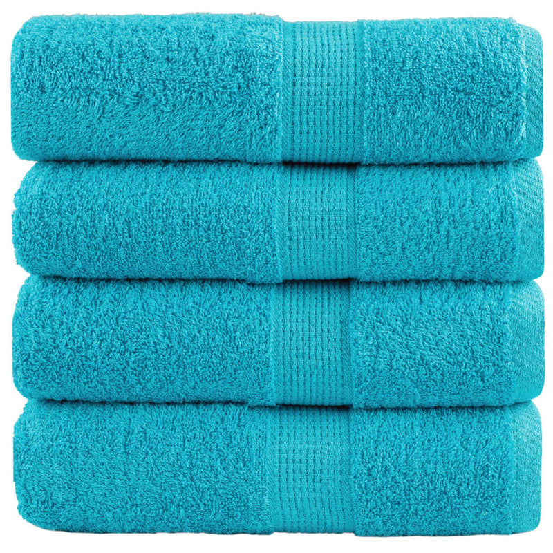 Afbeelding laden in galerijviewer, Vidaxl premium washandjes solund 4 stuks turquoise 30x30 cm 600 g m2
