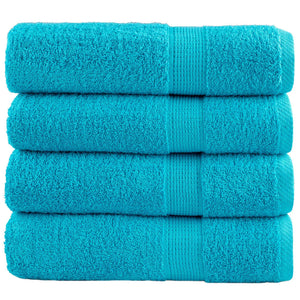 Vidaxl handdoeken solund 4 st 600 g m² 50x100 cm turquoise