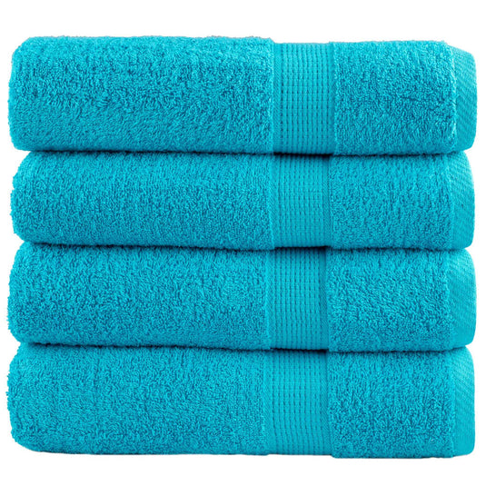 Vidaxl handdoeken solund 4 st 600 g m² 50x100 cm turquoise