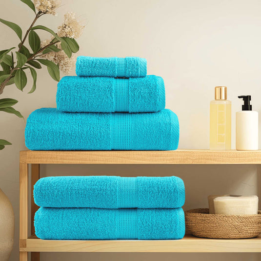 Vidaxl handdoeken solund 4 st 600 g m² 50x100 cm turquoise