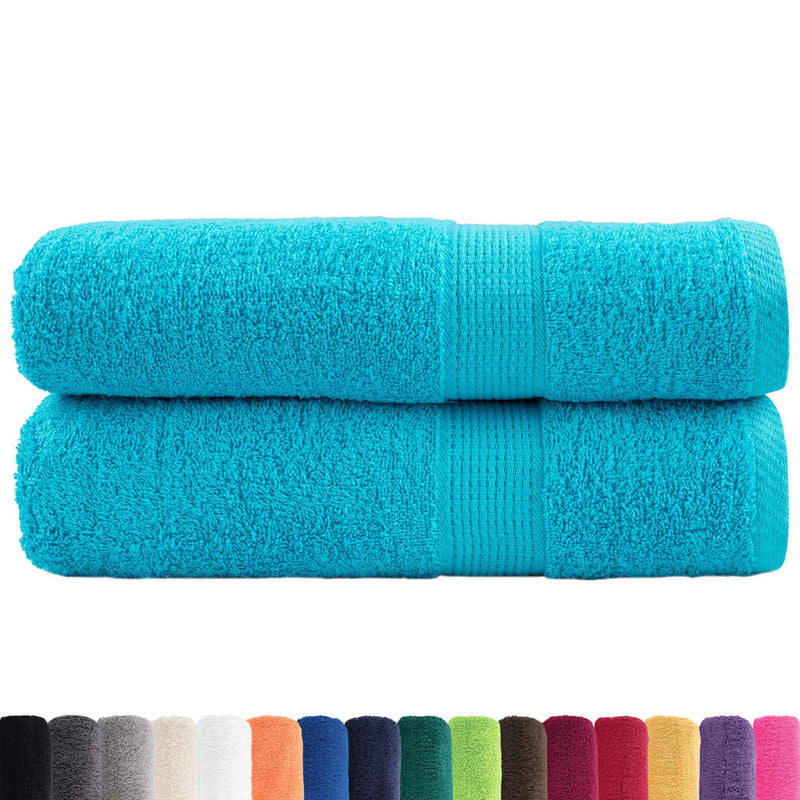 Afbeelding laden in galerijviewer, Vidaxl badhanddoeken solund 2 st 600 g m² 70x140 cm turquoise
