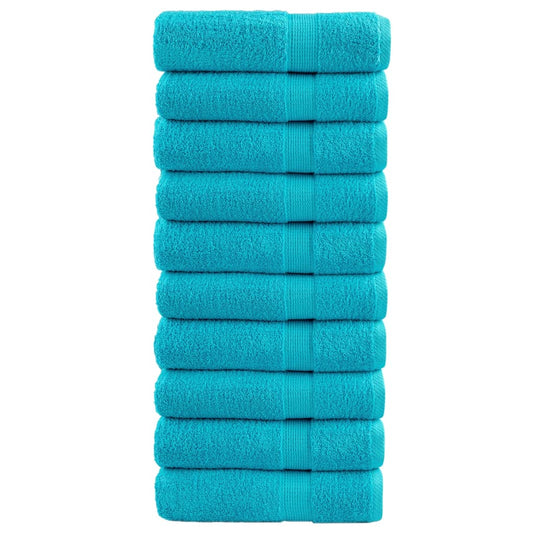 Vidaxl badhanddoeken solund 10 st 600 g m² 70x140 cm turquoise