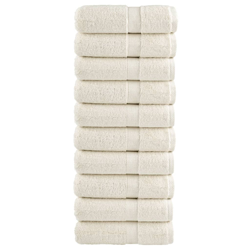 Afbeelding laden in galerijviewer, Vidaxl premium washandjes solund 10 stuks crème 30x30 cm 600 g m2
