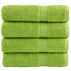 Vidaxl handdoeken solund 4 st 600 g m² 50x100 cm appelgroen