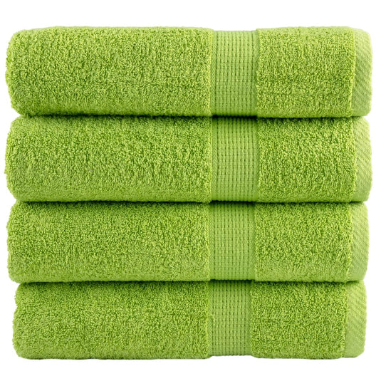 Vidaxl badhanddoeken solund 4 st 600 g m² 70x140 cm appelgroen