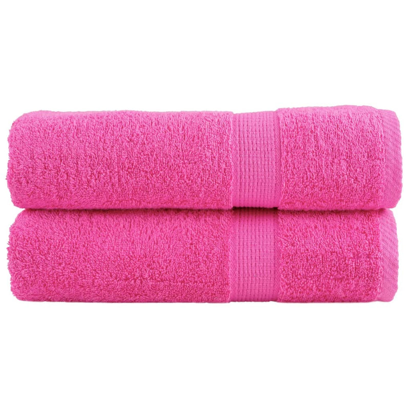 Afbeelding laden in galerijviewer, Vidaxl badhanddoeken solund 2 st 600 g m² 70x140 cm roze
