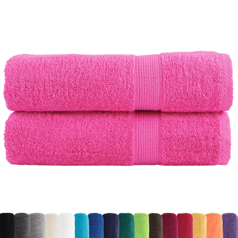 Afbeelding laden in galerijviewer, Vidaxl badhanddoeken solund 2 st 600 g m² 70x140 cm roze
