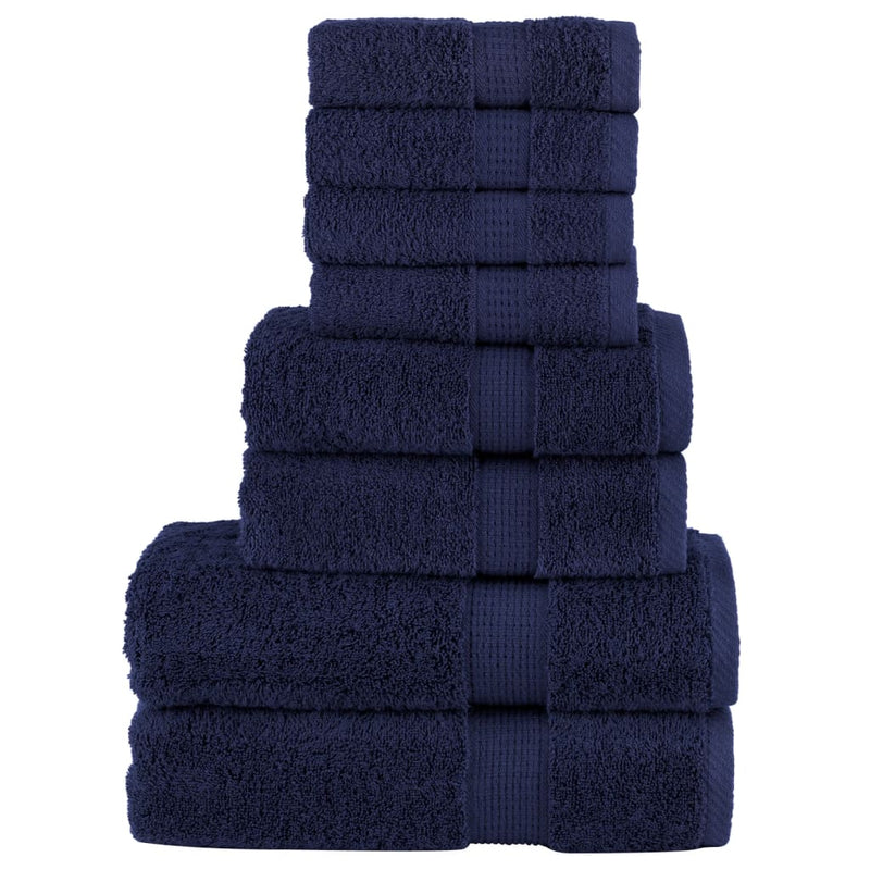 Afbeelding laden in galerijviewer, Vidaxl 8-delige handdoekenset solund 600 g m² marineblauw
