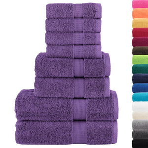 Vidaxl 8-delige handdoekenset solund 600 g m² paars