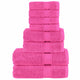 Vidaxl 8-delige handdoekenset solund 600 g m² roze