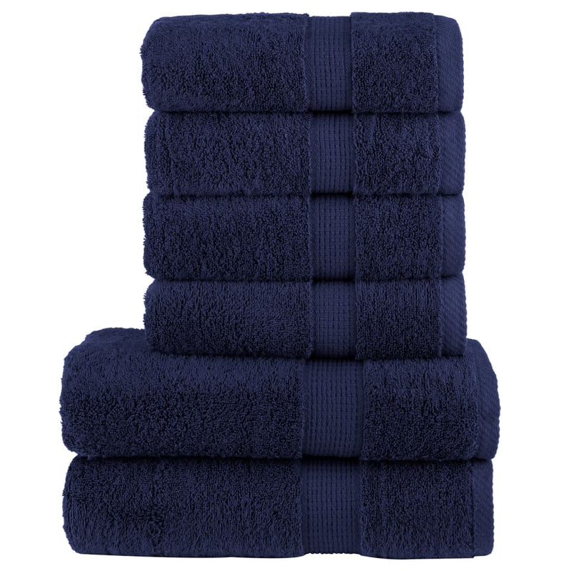 Afbeelding laden in galerijviewer, Vidaxl 6-delige handdoekenset solund 600 g m² marineblauw
