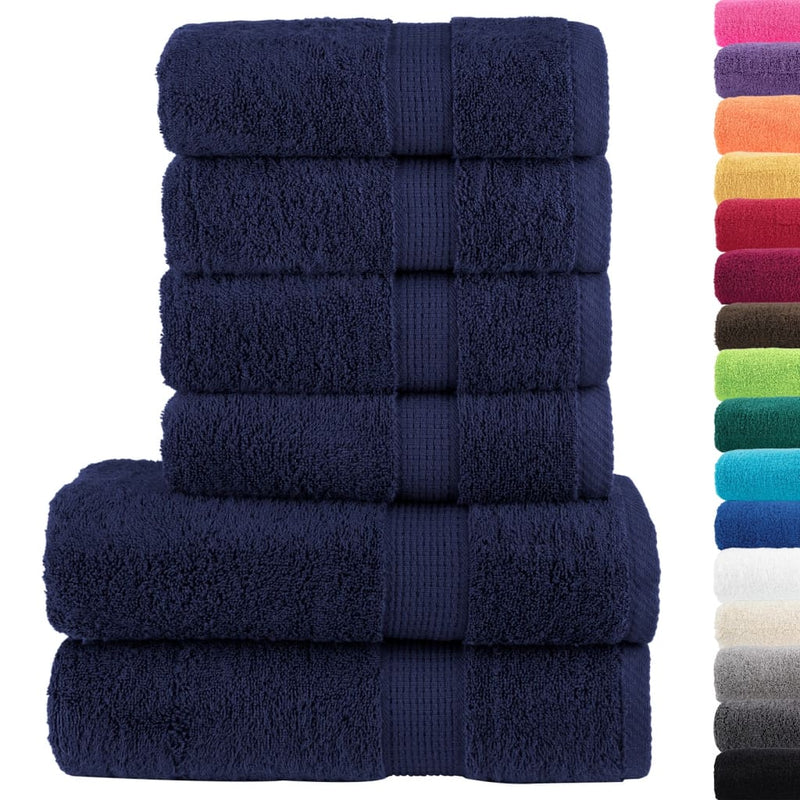 Afbeelding laden in galerijviewer, Vidaxl 6-delige handdoekenset solund 600 g m² marineblauw
