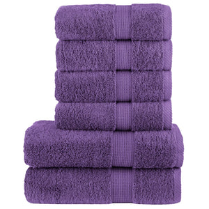 Vidaxl 6-delige handdoekenset solund 600 g m² paars