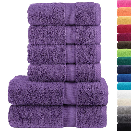 Vidaxl 6-delige handdoekenset solund 600 g m² paars
