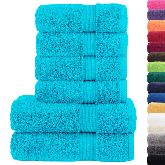 Vidaxl 6-delige handdoekenset solund 600 g m² turquoise