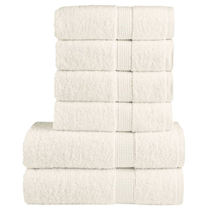 Vidaxl 6-delige handdoekenset solund 600 g m² crèmekleurig