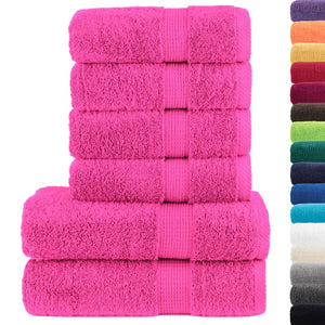 Vidaxl 6-delige handdoekenset solund 600 g m² roze