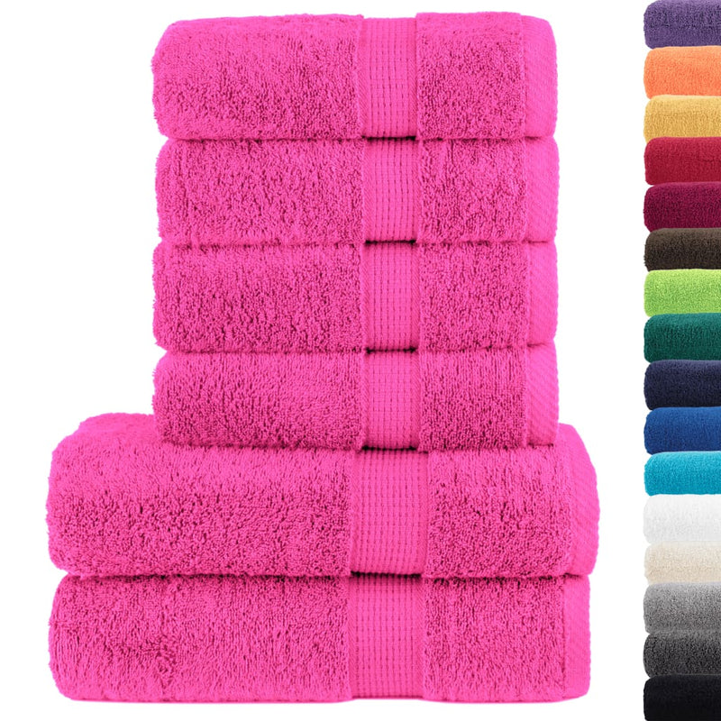 Afbeelding laden in galerijviewer, Vidaxl 6-delige handdoekenset solund 600 g m² roze
