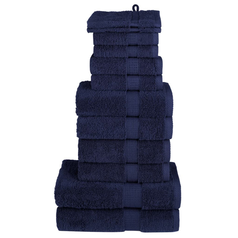 Afbeelding laden in galerijviewer, Vidaxl 12-delige handdoekenset solund 600 g m² marineblauw
