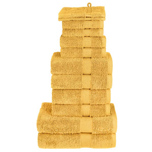 Vidaxl 12-delige handdoekenset solund 600 g m² goudkleurig
