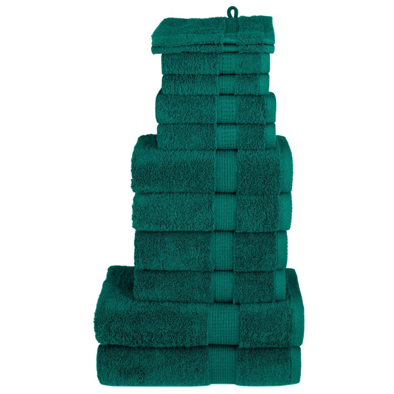 Afbeelding laden in galerijviewer, VidaXL 12-delige Handdoekenset SOLUND 600 g m² groen
