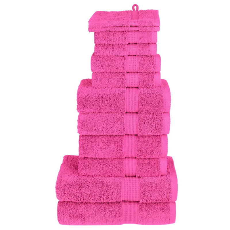 Afbeelding laden in galerijviewer, Vidaxl 12-delige handdoekenset solund 600 g m² roze

