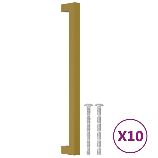 Vidaxl handvatten 10 st 224 mm roestvrij staal goudkleurig