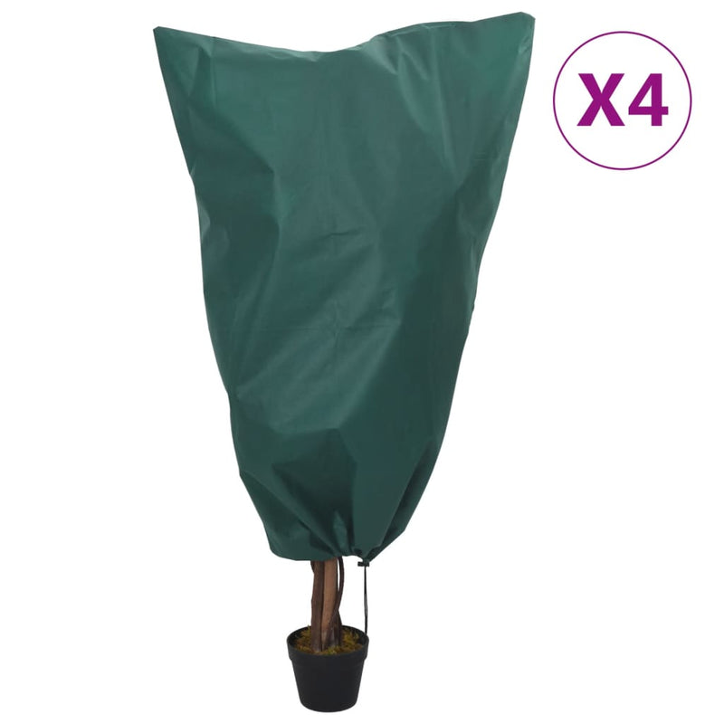 Afbeelding laden in galerijviewer, Vidaxl plantenhoezen met trekkoord 4 st 70 g m² 0,8x1,2 m
