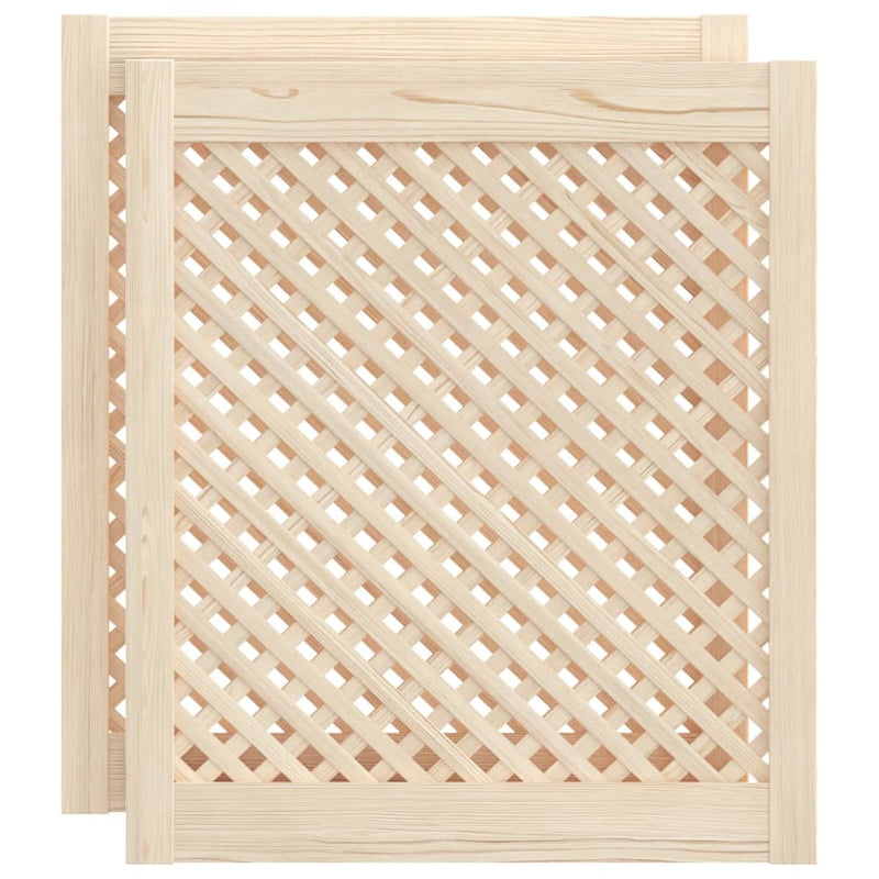 Afbeelding laden in galerijviewer, Vidaxl kastdeuren met latwerk 2 st 59,5x69 cm massief grenenhout
