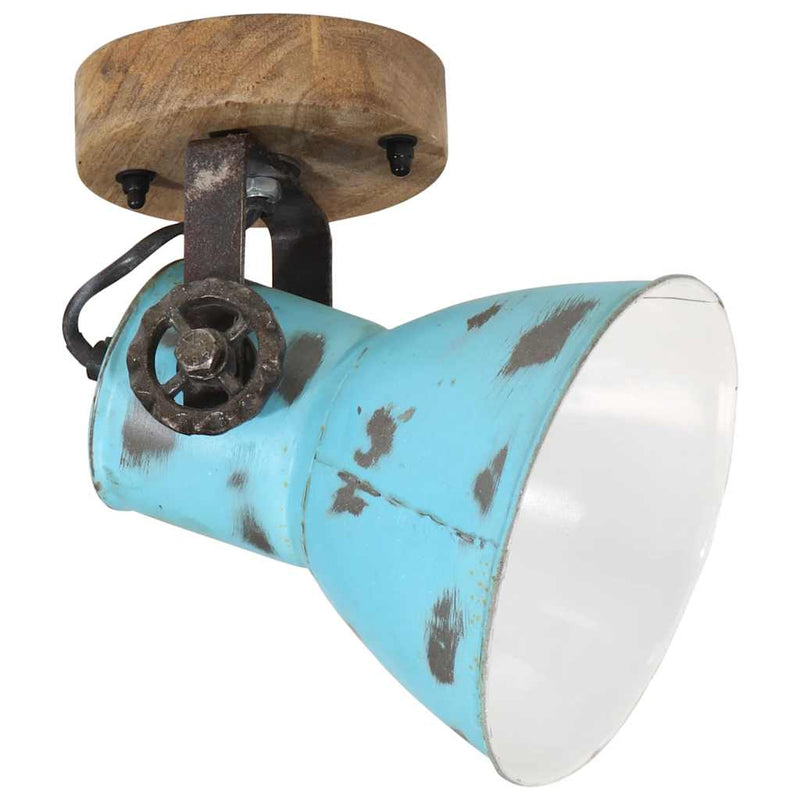 Afbeelding laden in galerijviewer, Vidaxl wandlamp 25 w e27 11,5x11,5x25 cm verweerd blauw
