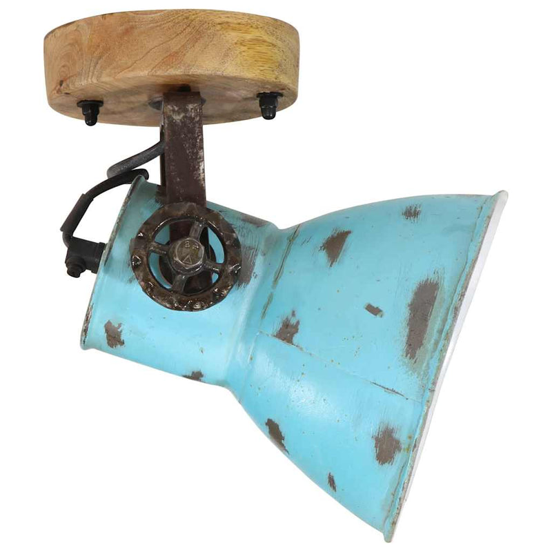 Afbeelding laden in galerijviewer, Vidaxl wandlamp 25 w e27 11,5x11,5x25 cm verweerd blauw
