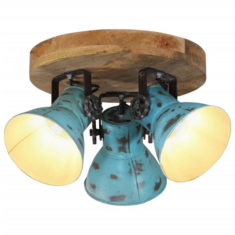 Afbeelding laden in galerijviewer, Vidaxl plafondlamp 25 w e27 35x35x25 cm verweerd blauw
