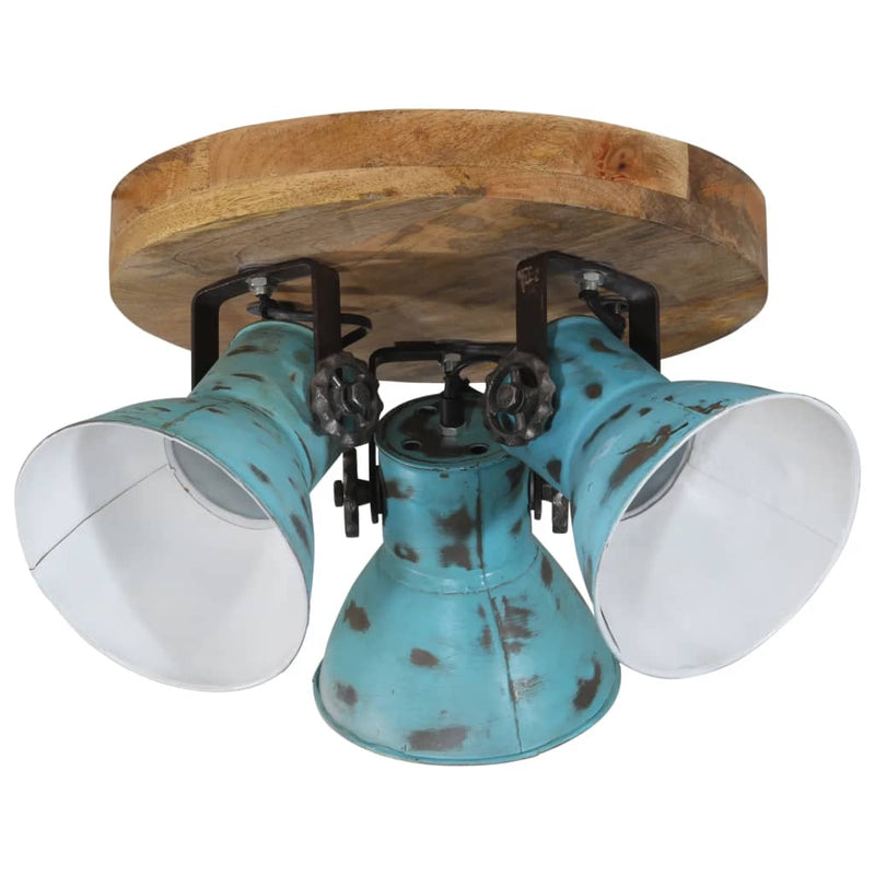 Afbeelding laden in galerijviewer, Vidaxl plafondlamp 25 w e27 35x35x25 cm verweerd blauw
