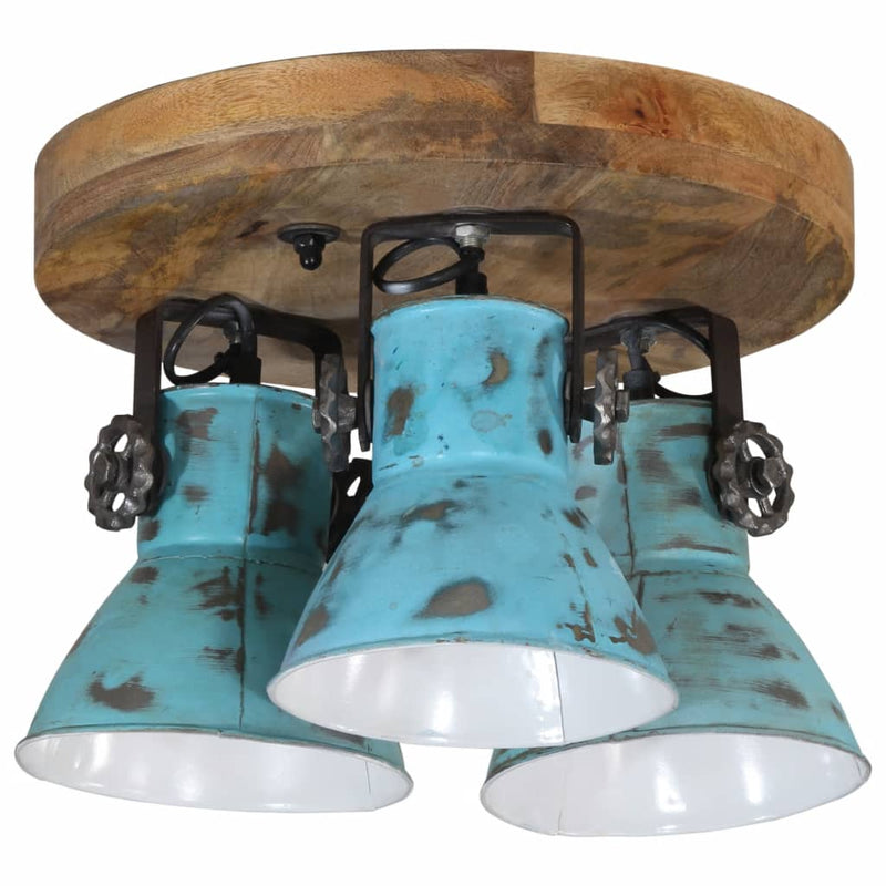 Afbeelding laden in galerijviewer, Vidaxl plafondlamp 25 w e27 35x35x25 cm verweerd blauw
