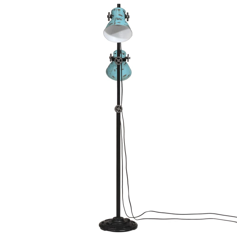 Afbeelding laden in galerijviewer, Vidaxl vloerlamp 25 w e27 25x25x90 140 cm verweerd blauw

