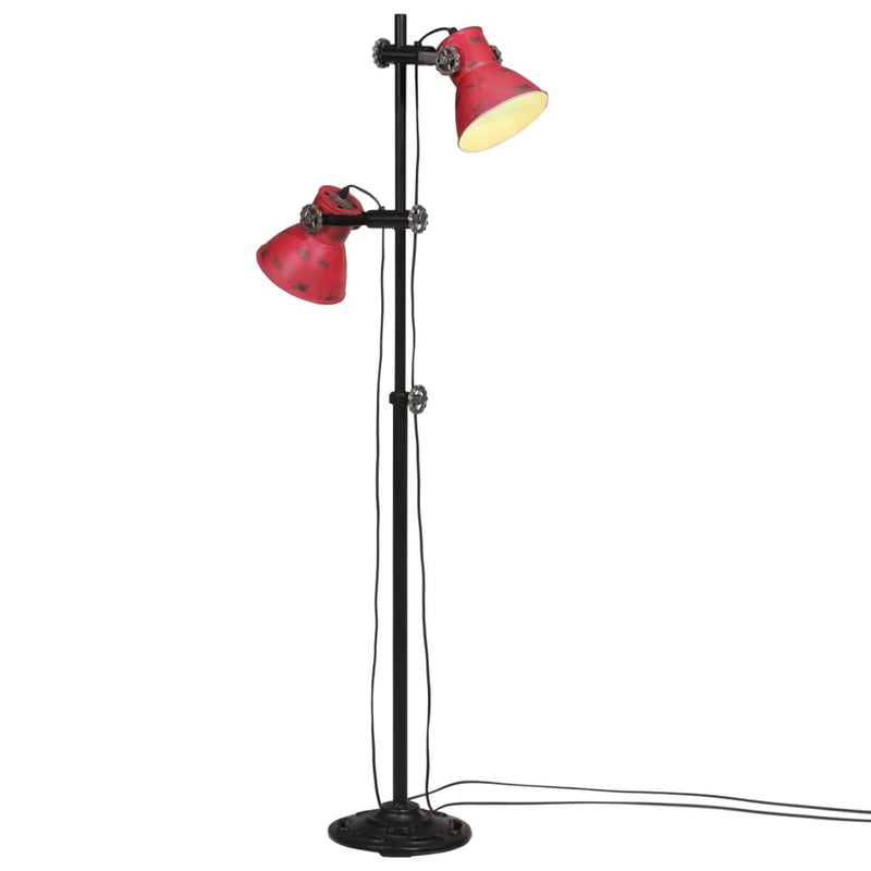 Afbeelding laden in galerijviewer, Vidaxl vloerlamp 25 w e27 25x25x90 140 cm verweerd rood
