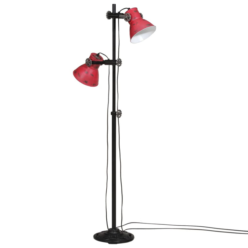 Afbeelding laden in galerijviewer, Vidaxl vloerlamp 25 w e27 25x25x90 140 cm verweerd rood
