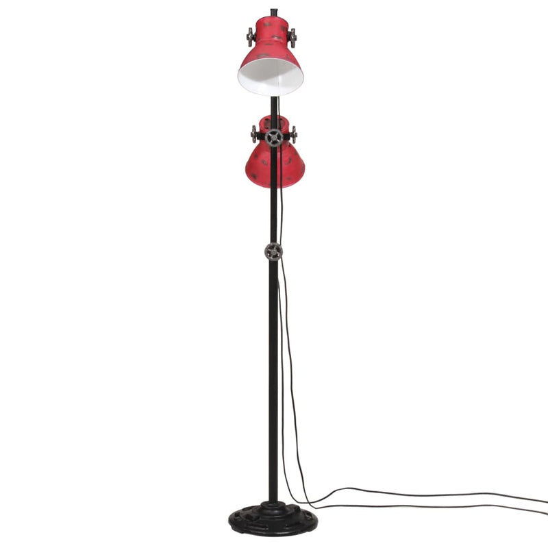 Afbeelding laden in galerijviewer, Vidaxl vloerlamp 25 w e27 25x25x90 140 cm verweerd rood
