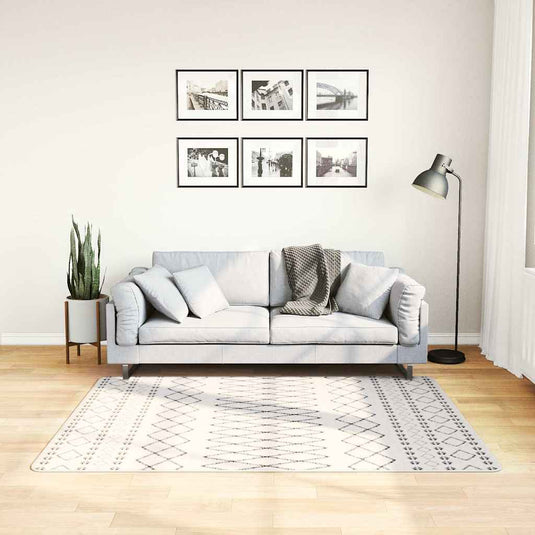 Vidaxl vloerkleed wasbaar anti-slip 120x170 cm zwart en wit