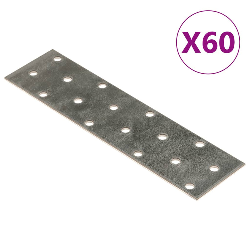 Afbeelding laden in galerijviewer, Vidaxl platen geperforeerd 60 st 2 mm 160x40 mm gegalvaniseerd staal
