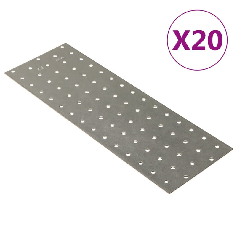 Afbeelding laden in galerijviewer, VidaXL Platen geperforeerd 20 st 2 mm 300x100 mm gegalvaniseerd staal
