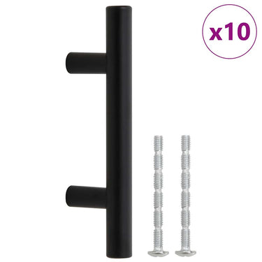 Vidaxl handvatten 10 st 64 mm roestvrij staal zwart