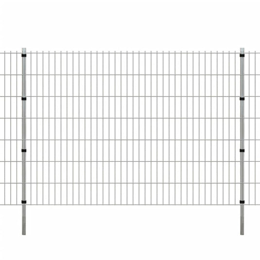 VidaXL Schuttingpalen 10 st 200 cm gegalvaniseerd staal zilverkleurig