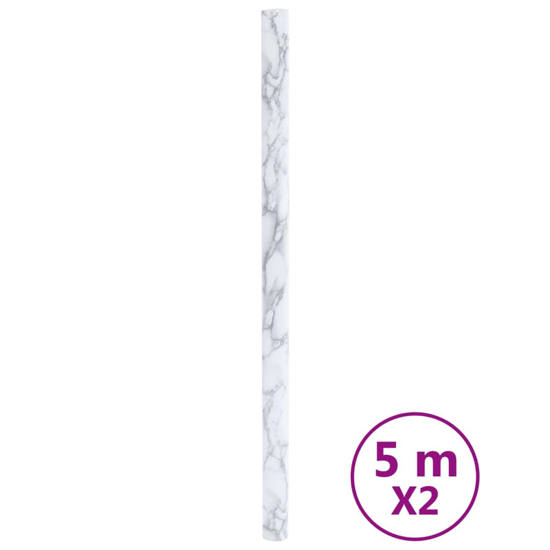 Afbeelding laden in galerijviewer, Vidaxl meubelfolies zelfklevend 90x500 cm pvc marmerwit
